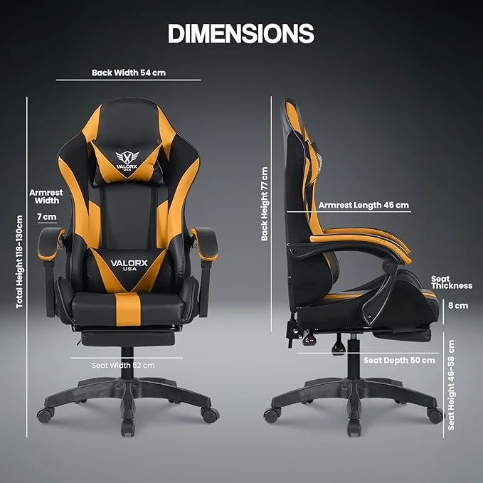 Warrior Gaming & Office Ergonomic Chair | Vegan Leather | High Back 135° Recliner | Adjustable Height & Linkage Armrest | Lumbar Support | 360° Swivel | 3 Year Warranty